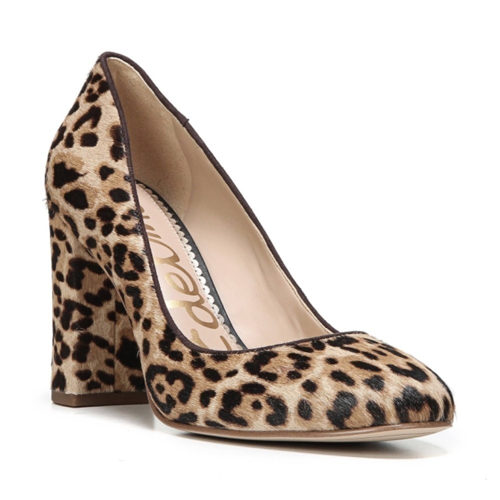 Sam Edelman Stillson Leopard Calf Hair Block Heel